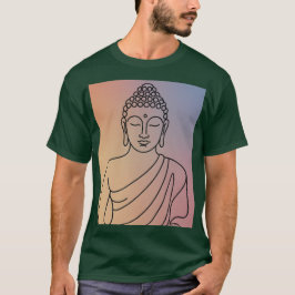Camiseta Mandala Buddha T-Shirt: Serene Line Art Zen Spirit