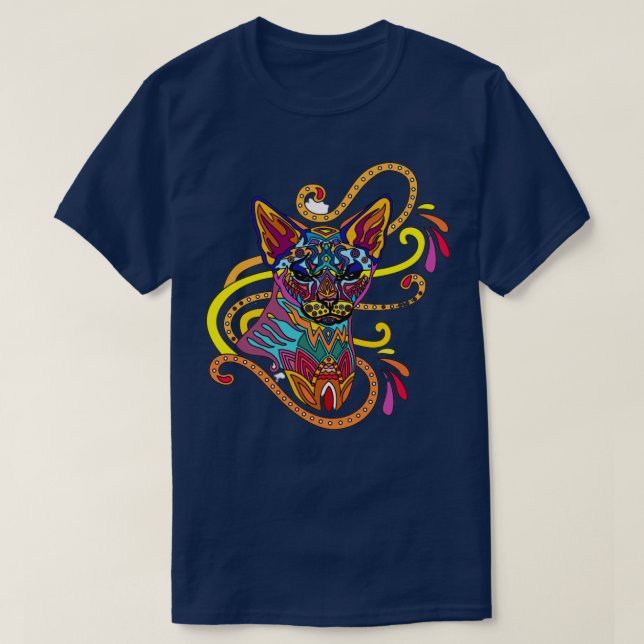 Camiseta Mandala Cat (Diseño del anverso)