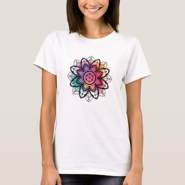 Camiseta Mandala colorida (Anverso)