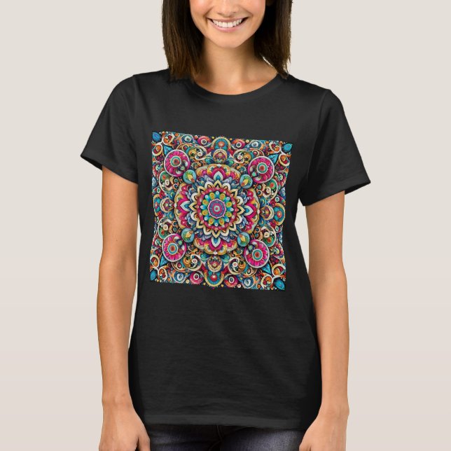 Camiseta Mandala colorida - Boho intrincado (Anverso)