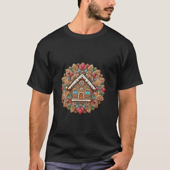 Camiseta Mandala con casa de Gingerbread durante mucho tiem (Anverso)