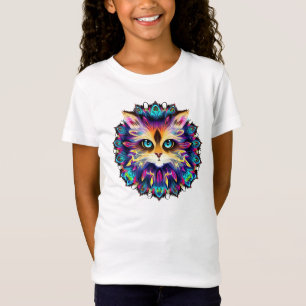 Camiseta Mandala con un lindo retrato de gato