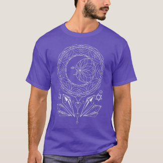 Camiseta Mandala Crescent Moon Witchcraft Cristales Pagan O