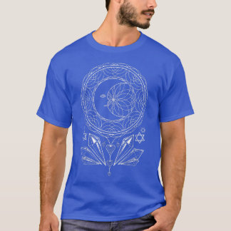 Camiseta Mandala Crescent Moon Witchcraft Cristales Pagan O