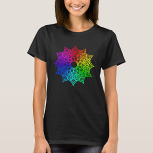 Camiseta Mandalá de Arcoíris Flor de Loto Geometría Sagrada