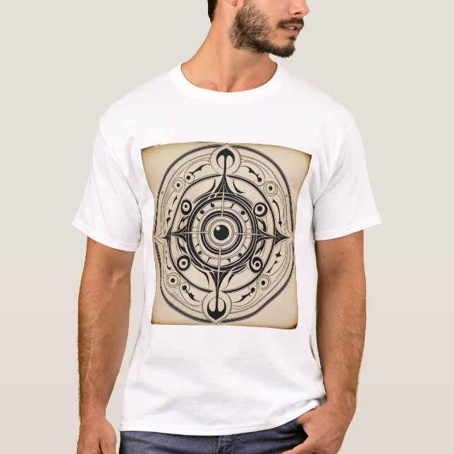 Camiseta Mandala de brújula mística