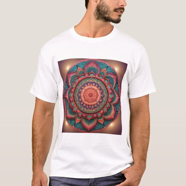 Camiseta Mandala de color vibrante (Anverso)