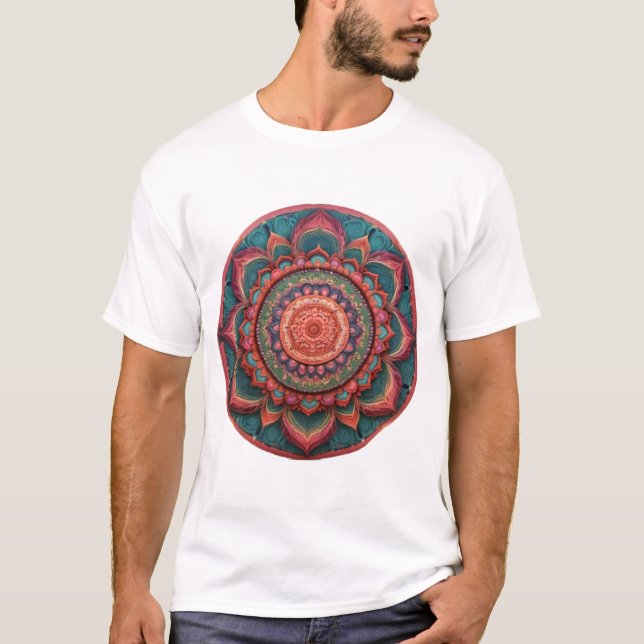 Camiseta Mandala de color vibrante (Anverso)