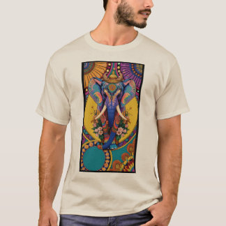 Camiseta Mandala de Elefante Ganesha Neon
