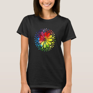 Camiseta Mandala de flores coloridas