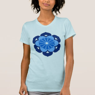 Camiseta Mandala de flores Lotus, índigo y azul claro