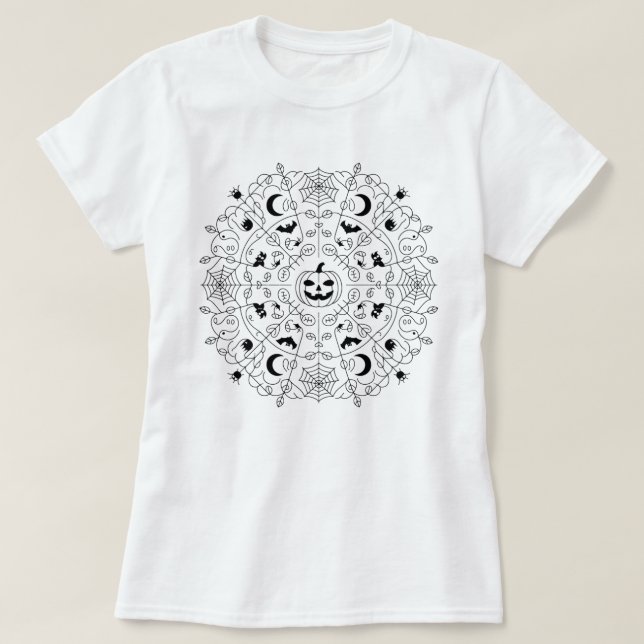 Camiseta mandala de Halloween (Diseño del anverso)