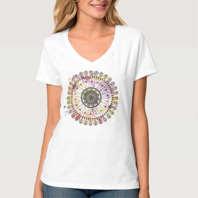 Camiseta Mandala de la acuarela (Anverso)