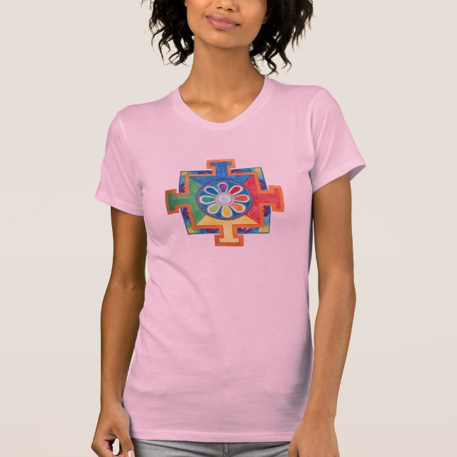 Camiseta Mandala de la creación acuarela (Anverso)