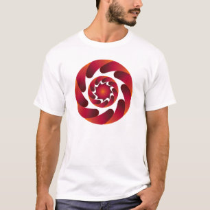 Camiseta Mandalá de llama arremolinada – Ene abstracto rojo