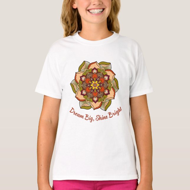 Camiseta Mandala de los niños brillantes y grandes sueños (Anverso)
