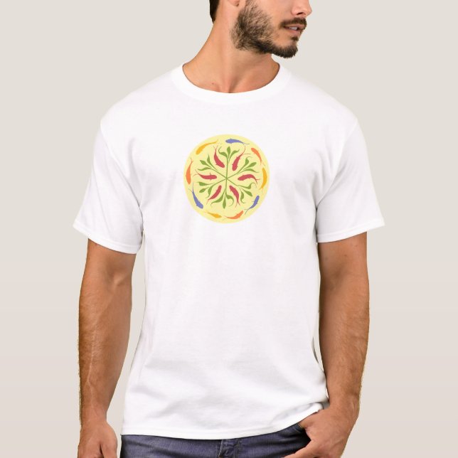 Camiseta Mandala de los pescados/de Piscis (islámica) (Anverso)