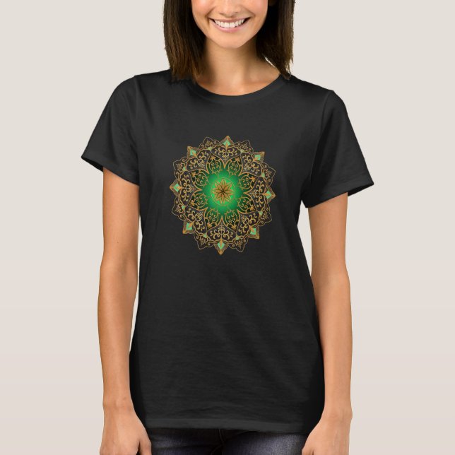 Camiseta Mandala De Lujo Con Arabesco Dorado 3 (Anverso)