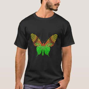 Camiseta Mandala de Mariposa Colores Brillantes Arte de Tat
