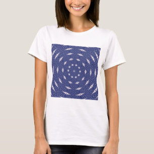 Camiseta Mandala de Mitocondrias Azul Marino y Rosa
