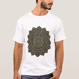 Camiseta Mandala de oro y marina