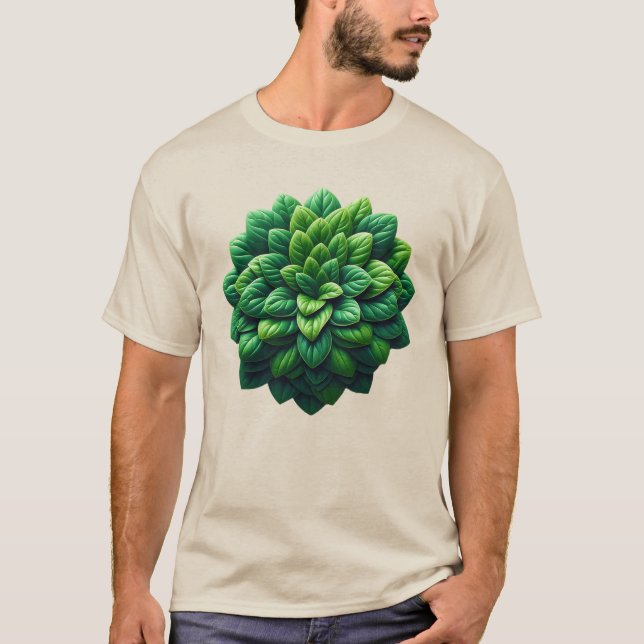 Camiseta Mandalá de Racimo de Hojas (Anverso)