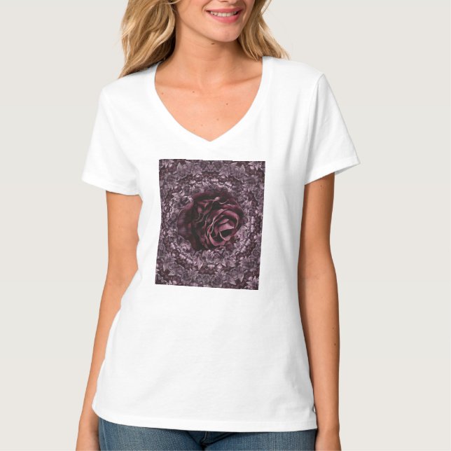 Camiseta Mandala de rosa  (Anverso)