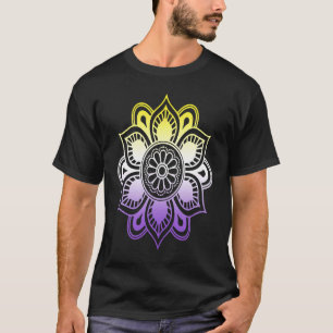 Camiseta Mandala de Yoga Subtil LGBTQ no binario Enby NB LG