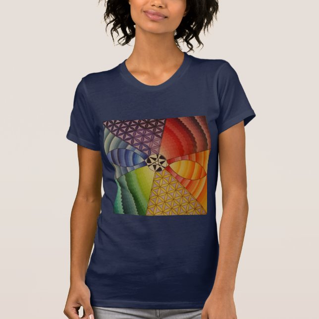 Camiseta mandala del arco iris (Anverso)