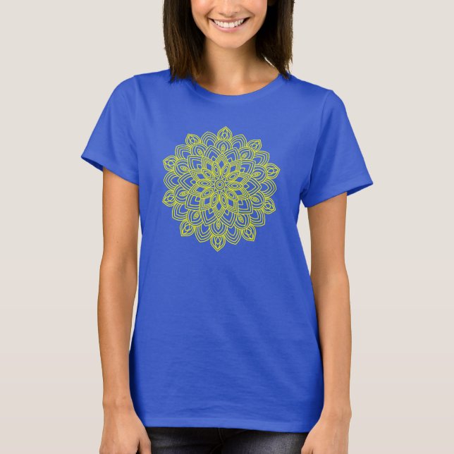 Camiseta Mandala elegante amarilla (Anverso)