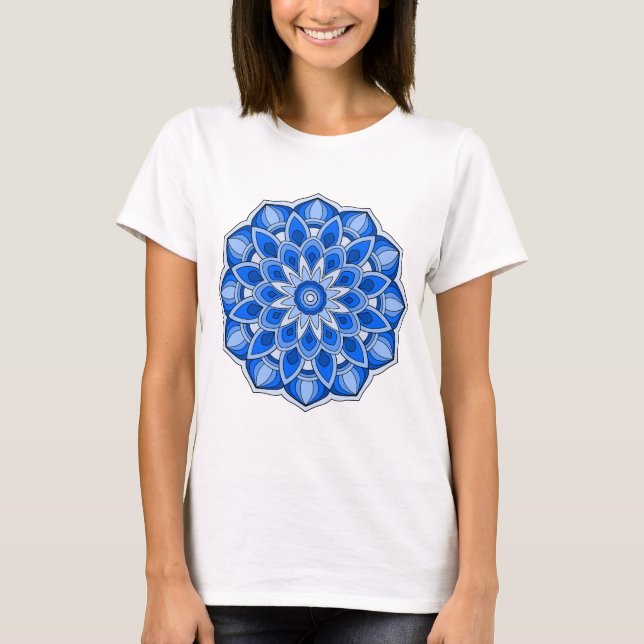 Camiseta Mandala en azul (Anverso)