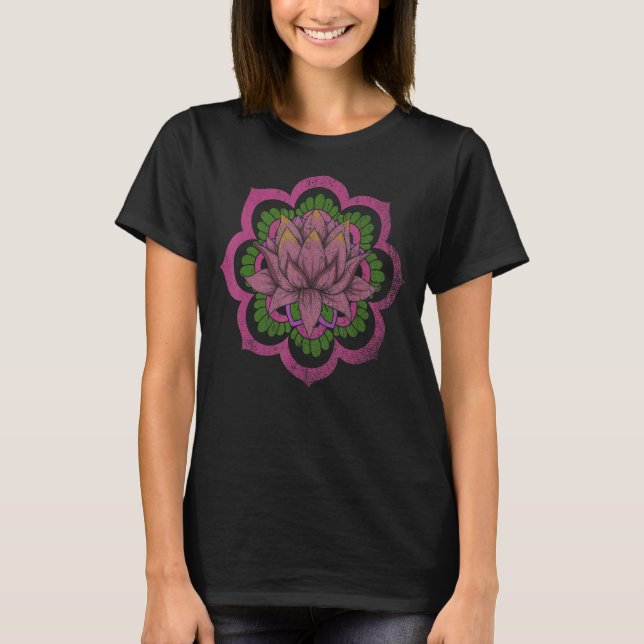 Camiseta Mandala Espiritual Flor Flor Flor Yoga Bohemia Lot (Anverso)