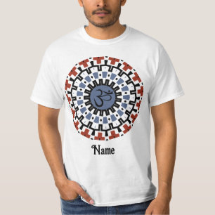 Camiseta Mandala espiritual Yoga Om Blue Rust Personalizado