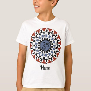 Camiseta Mandala espiritual Yoga Om Blue Rust Personalizado