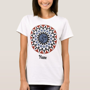 Camiseta Mandala espiritual Yoga Om Blue Rust Personalizado