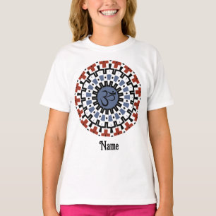 Camiseta Mandala espiritual Yoga Om Blue Rust Personalizado