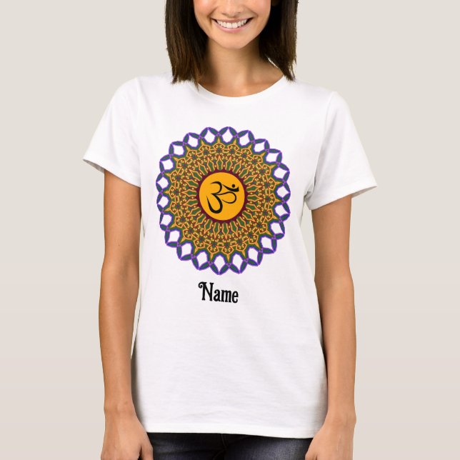 Camiseta Mandala espiritual Yoga Om Peacock Personalizado (Anverso)
