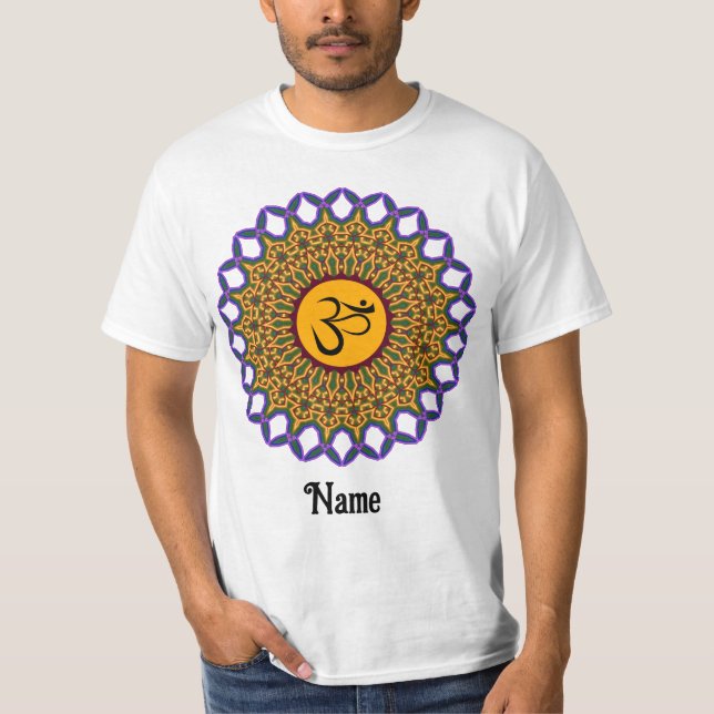 Camiseta Mandala espiritual Yoga Om Peacock Personalizado (Anverso)