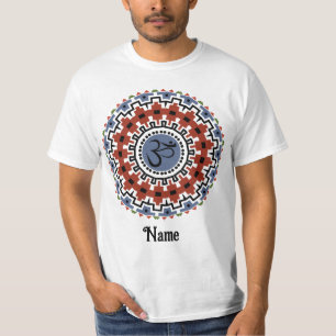 Camiseta Mandala espiritual Yoga Om Rust Blue Personalizado