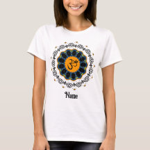 Mandala Espiritual Yoga Om Símbolo Azul Personaliz