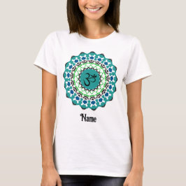Camiseta Mandala Espiritual Yoga Om Símbolo Azul Personaliz