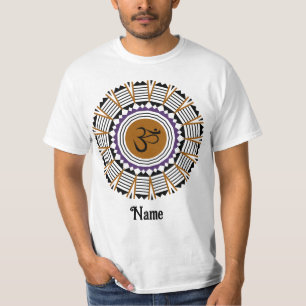 Camiseta Mandala Espiritual Yoga Om Símbolo Purple Personal