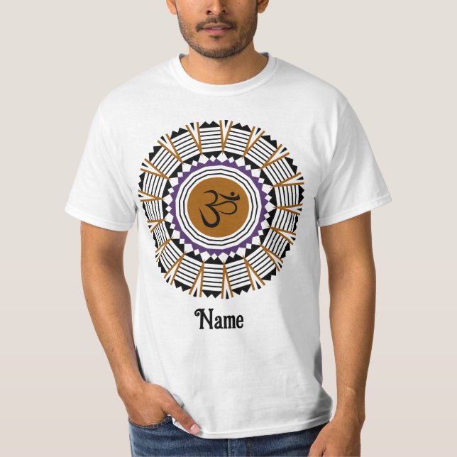 Camiseta Mandala Espiritual Yoga Om Símbolo Purple Personal (Anverso)