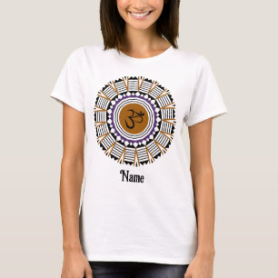 Camiseta Mandala Espiritual Yoga Om Símbolo Purple Personal