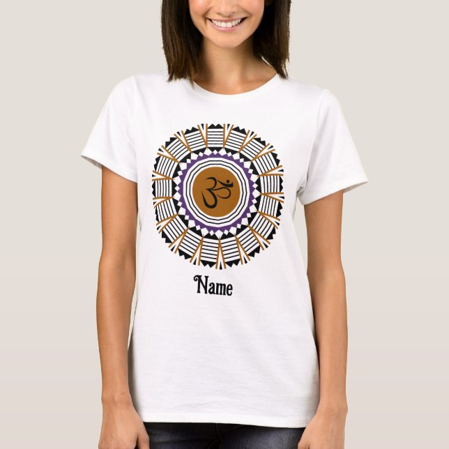Camiseta Mandala Espiritual Yoga Om Símbolo Purple Personal (Anverso)