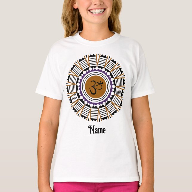 Camiseta Mandala Espiritual Yoga Om Símbolo Purple Personal (Anverso)