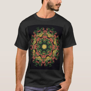 Camiseta Mandala floral: rojo, amarilla.