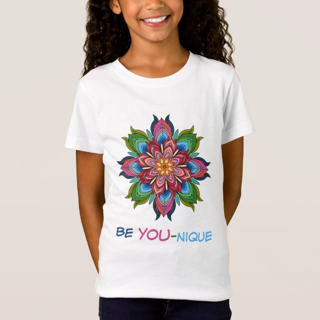 Camiseta ¡Mandala floral, sé tú-nique! (Anverso)