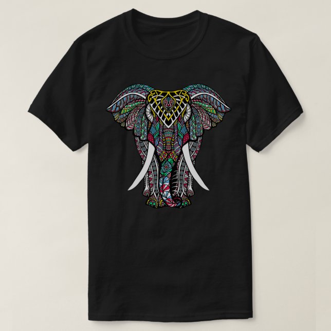 Camiseta Mandala Ganesha African Elephant (Diseño del anverso)