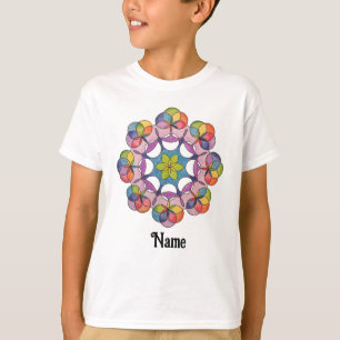 Camiseta Mandala geométrica de lápiz de color dibujado